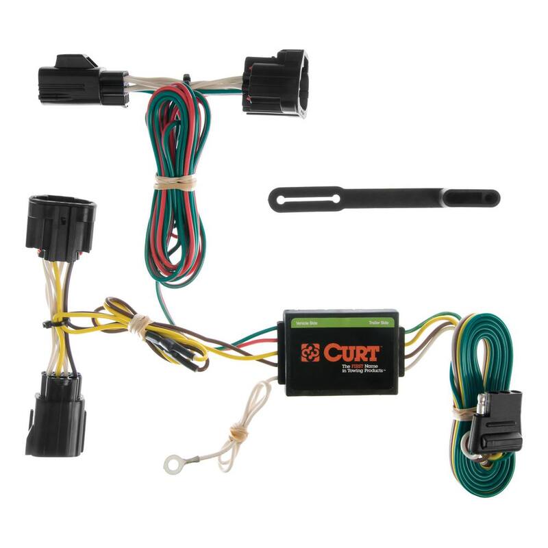 CURT Custom Vehicle-Trailer Wiring Harness, 4-Way Flat, Select Jeep Commander, Except Rocky Mountain Edition, T-Connector - 55414