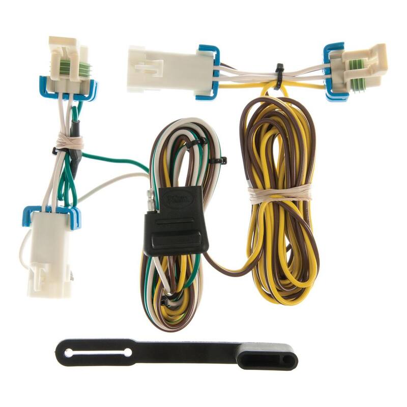 CURT Custom Vehicle-Trailer Wiring Harness, 4-Way Flat Output, Select Buick Rendezvous, Pontiac Aztek, Quick T-Connector - 55383