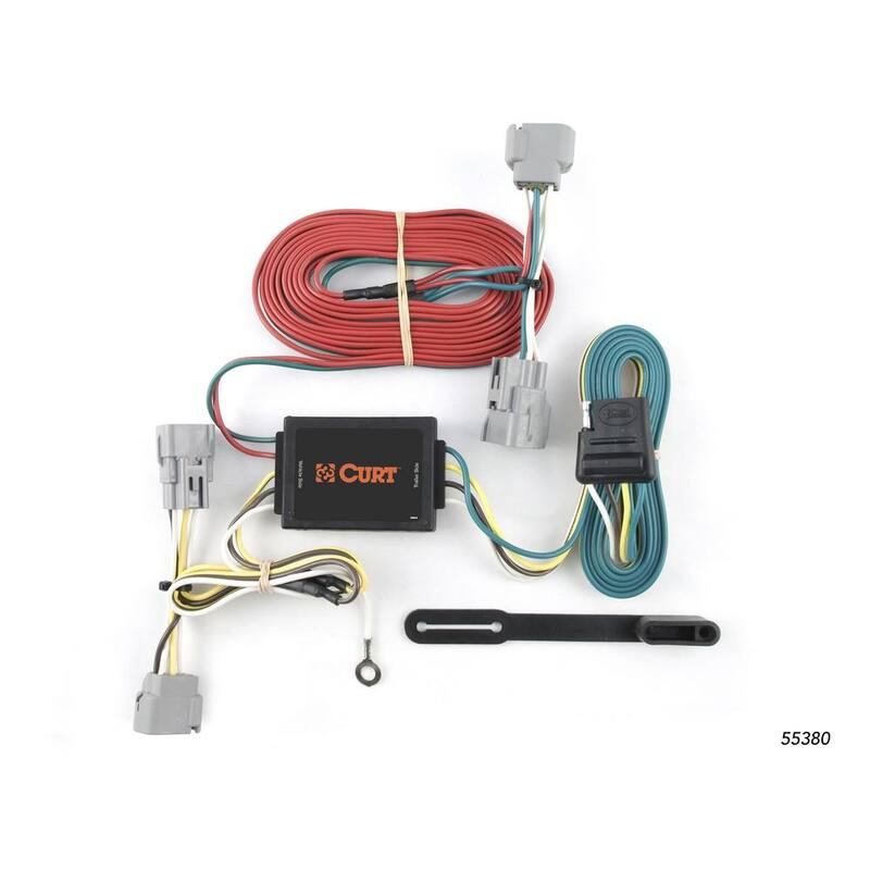 CURT Custom Vehicle-Trailer Wiring Harness, 4-Way Flat Output, Select Mitsubishi Montero, Except Sport, Quick T-Connector - 55380