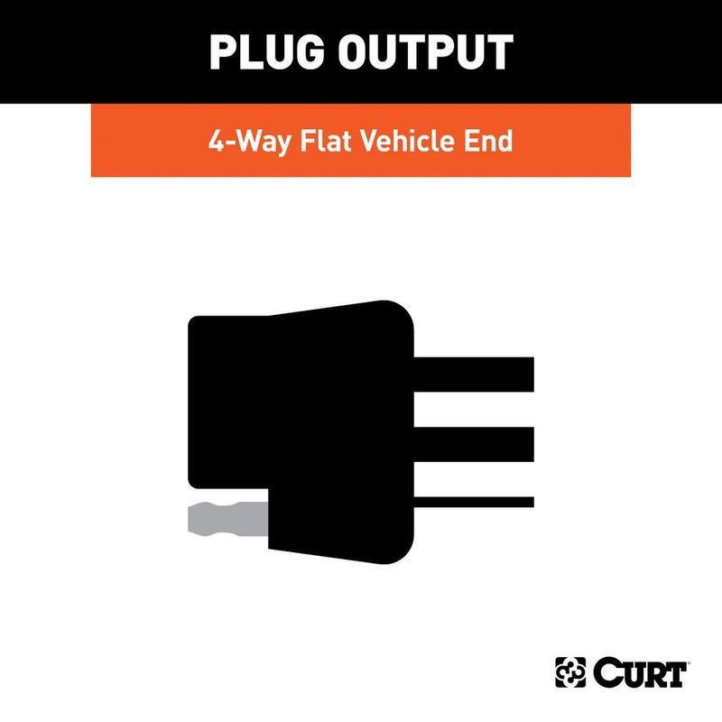 CURT Custom Vehicle-Trailer Wiring Harness, 4-Flat, Select Isuzu Trooper, Acura SLX, OEM Tow Package Required, T-Connector - 55339
