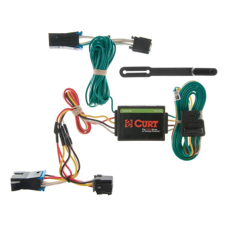 CURT Custom Vehicle-Trailer Wiring Harness, 4-Way Flat, Select Chevrolet Express, GMC Savana 1500, 2500, 3500, T-Connector - 55335