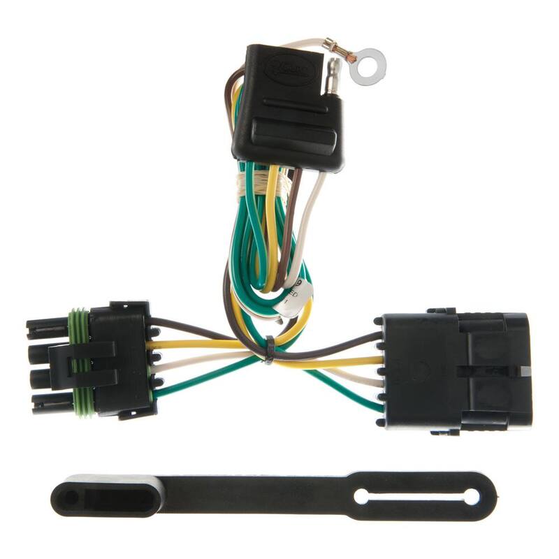 CURT Custom Vehicle-Trailer Wiring Harness, 4-Way Flat, Select C/K Suburban, Blazer, Tahoe, Yukon, Escalade, T-Connector - 55319