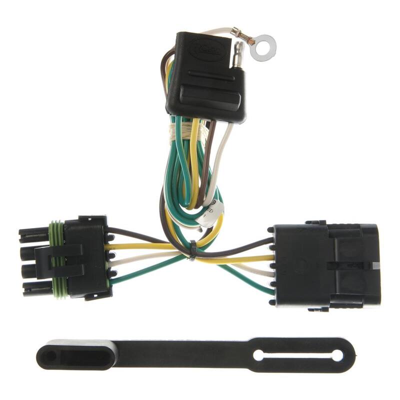 CURT Custom Vehicle-Trailer Wiring Harness, 4-Way Flat, Select C/K Suburban, Blazer, Tahoe, Yukon, Escalade, T-Connector - 55319