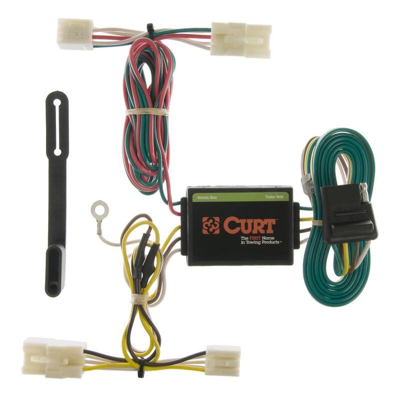 CURT Custom Vehicle-Trailer Wiring Harness, 4-Flat, Select Hyundai Santa Fe SUV, Elantra Touring, Kia Rio5, Quick T-Connector - 55310