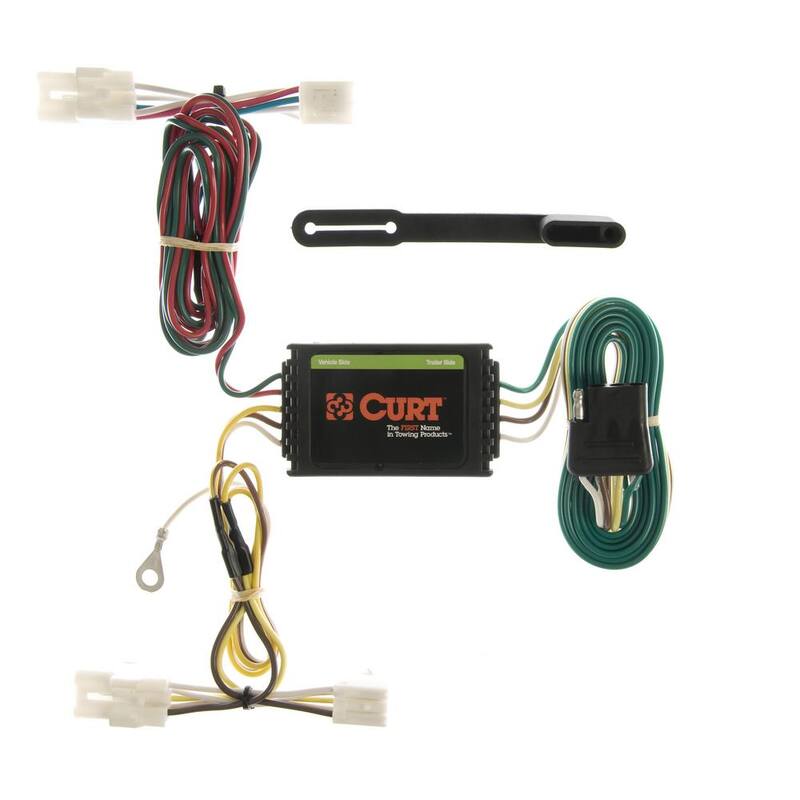 CURT Custom Vehicle-Trailer Wiring Harness, 4-Way Flat Output, Select Kia Sedona Van, Quick Electrical Wire T-Connector - 55309