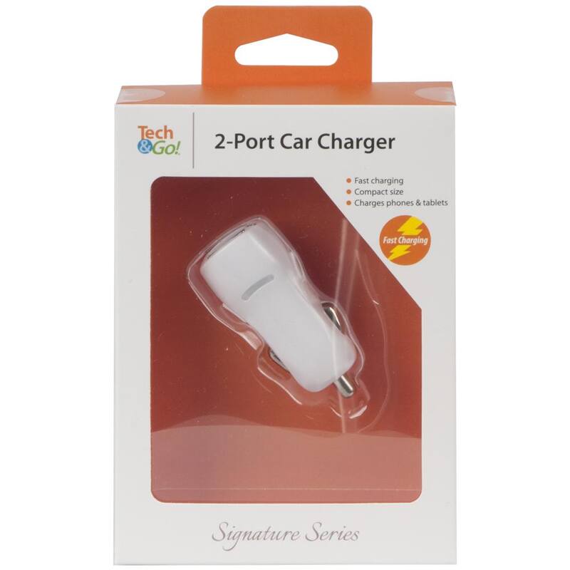 Tech and Go 2-Port Car Charger - 141 0403 TG3