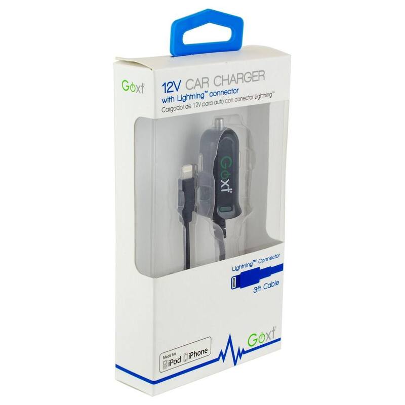 Unbranded 12-Volt Car Charger with Lightning Connector in Black - 23677D