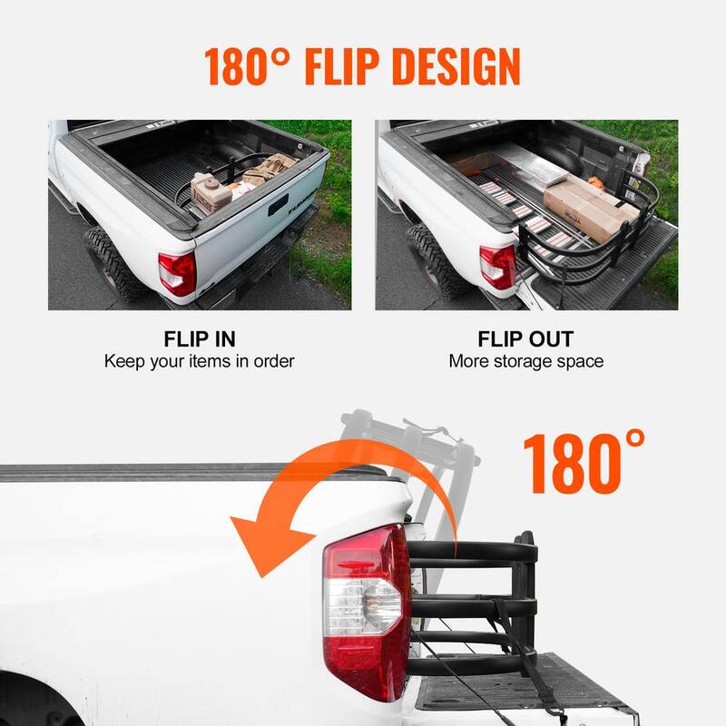 VEVOR Truck Bed Extender Aluminum Retractable Tailgate Extender 55.5 in. to 68 in. Fits for Ford Super Duty, F150, Dodge Ram - KCCKZKLHJ000IEJ4NV0