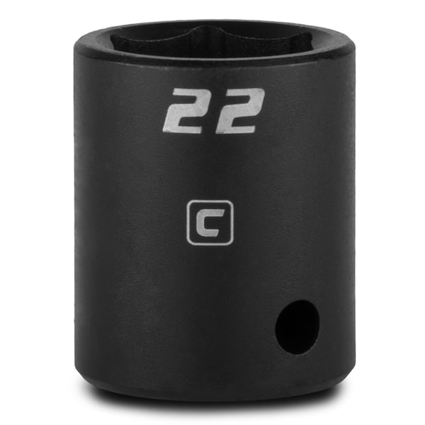 Capri Tools 1/2 in Drive 22 mm 6-Point Metric Shallow Impact Socket - 5-5022