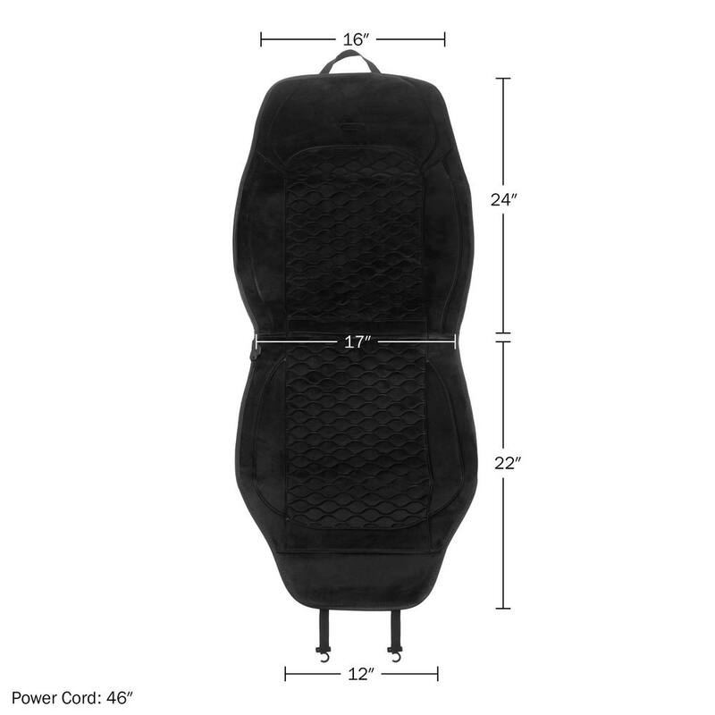 Stalwart Universal 21 in. L x 48 in. W 12-Volt Heating Pads for Car Seats with Independent High and Low Settings Black (2-Pack) - 75-CAR2007