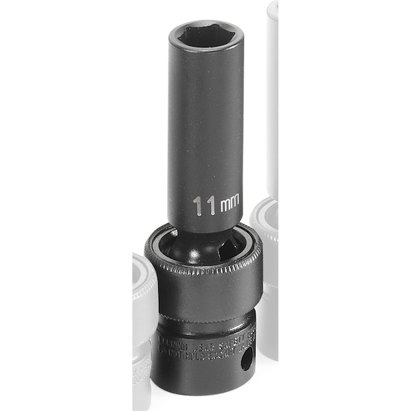 Grey Pneumatic Soc 11Mm 3/8D Imp Univ 6Pt Dp Blk - 1011UMD