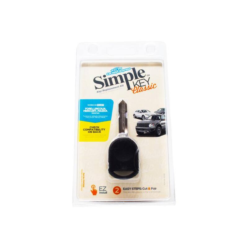 Car Keys Express Ford Simple Key Classic - Easy DIY Transponder Key Replacement Kit with EZ Installer for Fast Pairing - FORTKSK