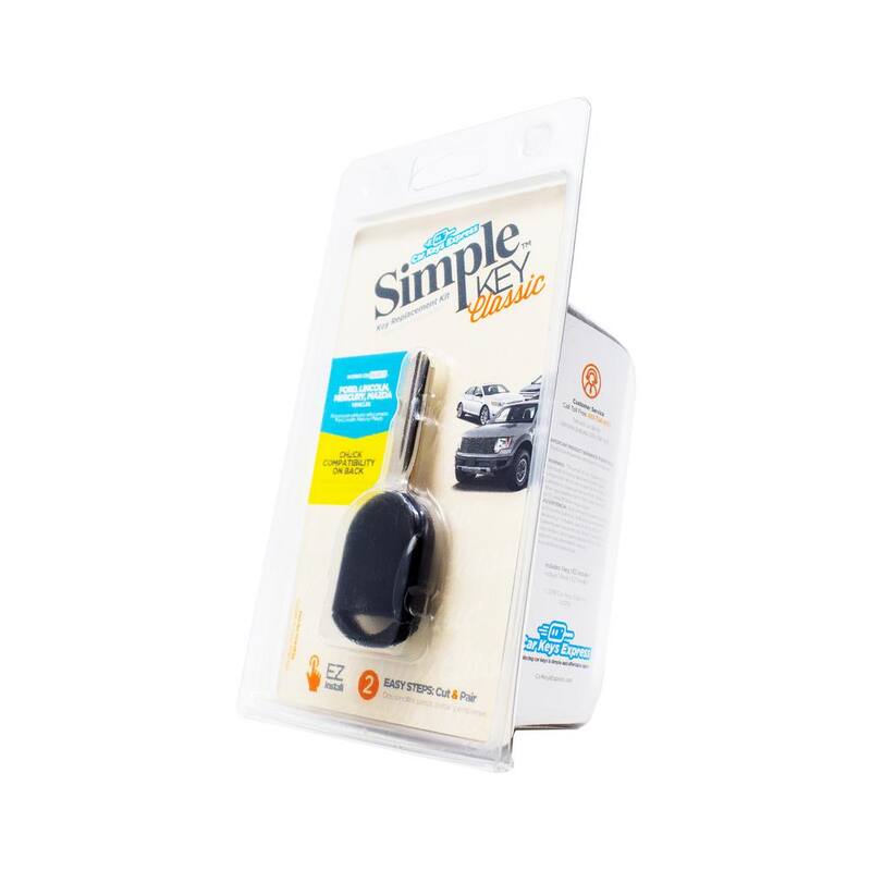 Car Keys Express Ford Simple Key Classic - Easy DIY Transponder Key Replacement Kit with EZ Installer for Fast Pairing - FORTKSK