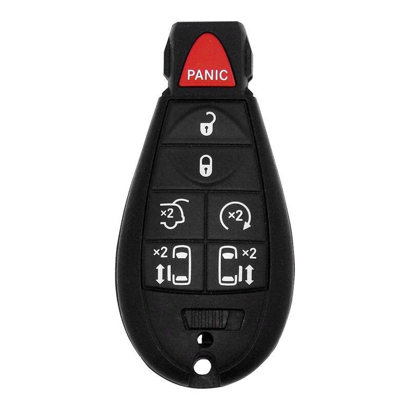 Car Keys Express Chrysler and Dodge Replacement Key Fob - 7 Button Fobik w/ Emergency Key Insert, 5-Button Pad Option,EZ Install Included - CDFO-E7RHZ0SK