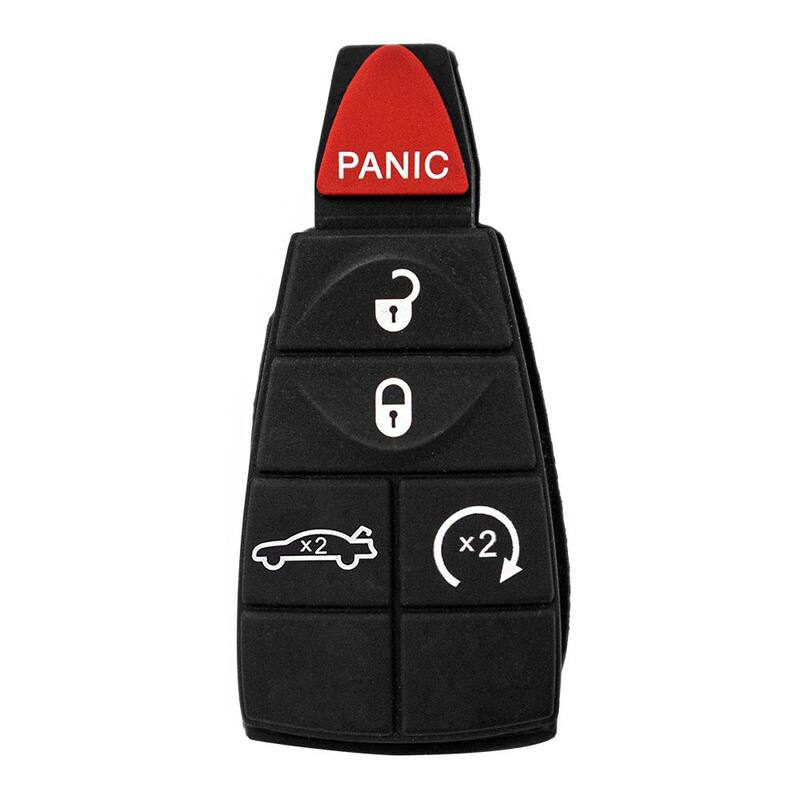 Car Keys Express Chrysler and Dodge Replacement Key Fob - 7 Button Fobik w/ Emergency Key Insert, 5-Button Pad Option,EZ Install Included - CDFO-E7RHZ0SK