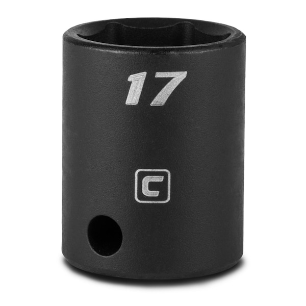Capri Tools 3/8 in Drive 17 mm 6-Point Metric Shallow Impact Socket - 5-3017