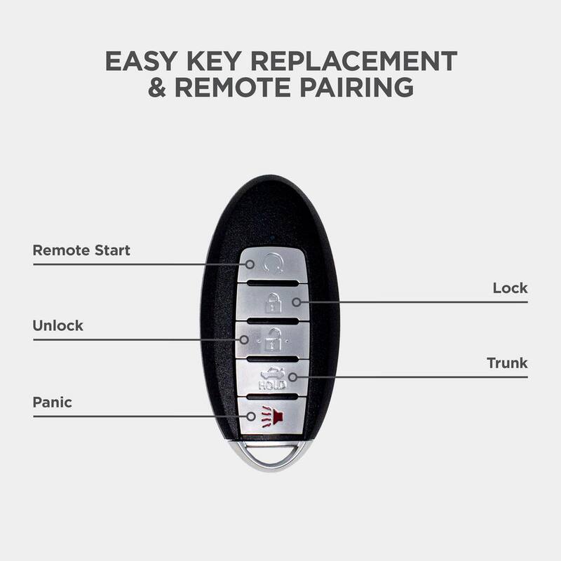 Car Keys Express Nissan Simple Key - 5 Button Smart Key Remote with Remote Start and Trunk - NISK-E5TRZ0SK