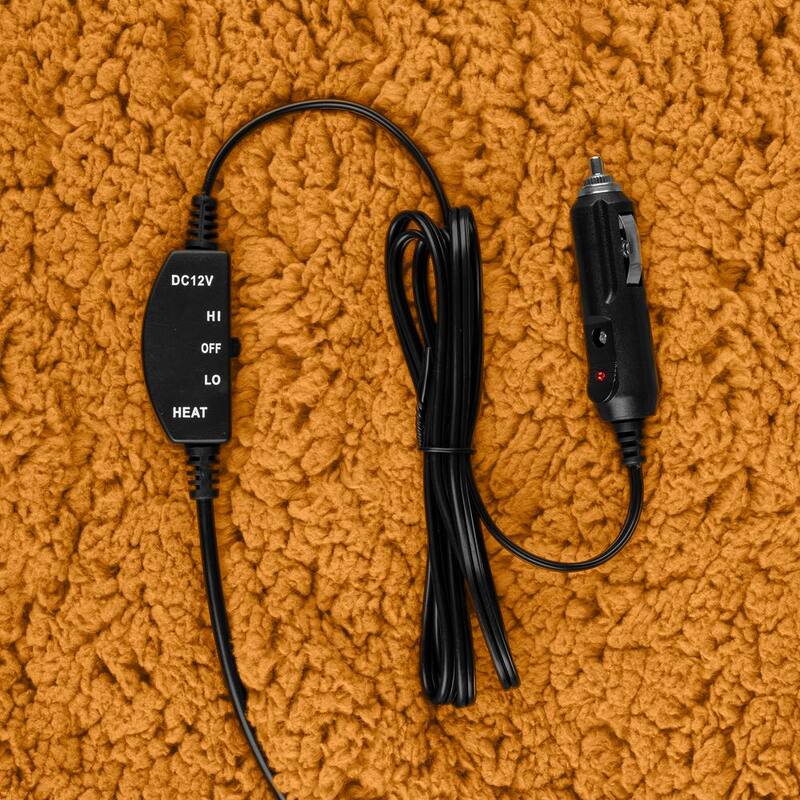 Stalwart Heated Blanket 2-Pack - Portable 12-Volt Electric Travel Blanket Set for Car, Truck, or RV (Honey) - 75-CAR2017