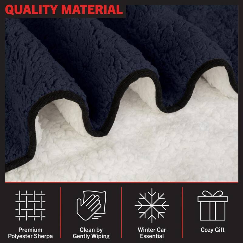 Stalwart Heated Blanket 2-Pack - Portable 12-Volt Electric Travel Blanket Set for Car, Truck, or RV (Blue) - 75-CAR2014