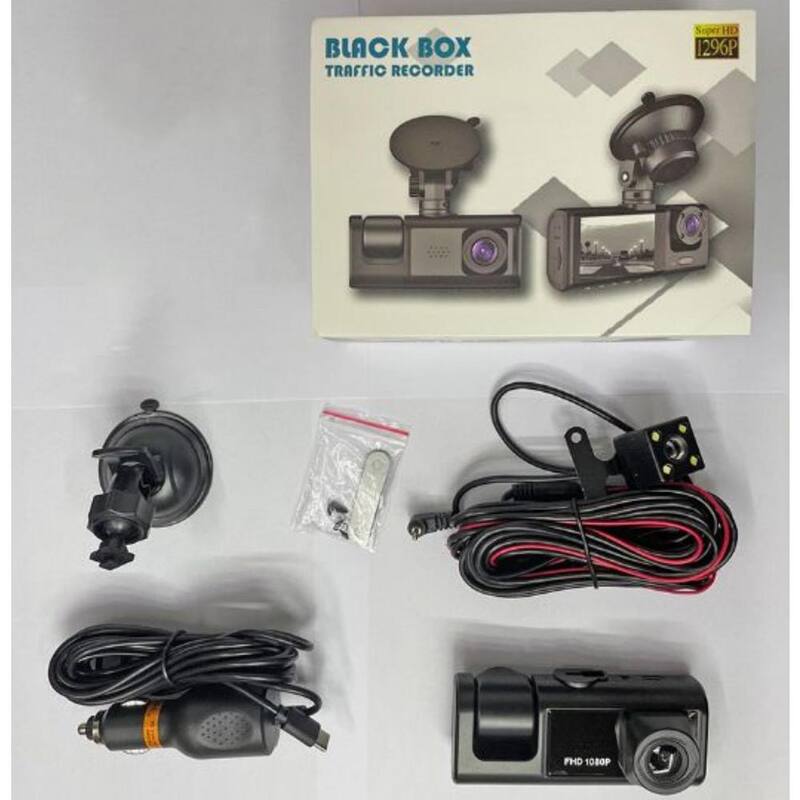 Etokfoks 3-Lens Dash Cam Video Recorder with Front Inside Rear Camera - MLSA21OT009