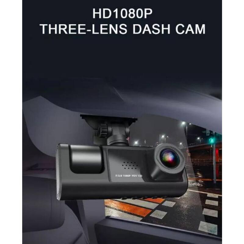 Etokfoks 3-Lens Dash Cam Video Recorder with Front Inside Rear Camera - MLSA21OT009