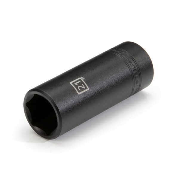 Steelman 1/2-Inch Drive x 21mm Deep 6-Point Impact Metric Single Socket - 78291