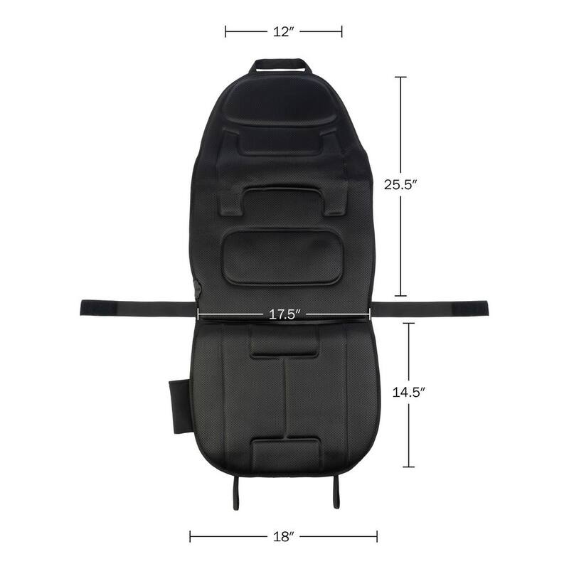 Stalwart 19 in L x 0.5 in W x 42 in H 12-Volt Vibrating Heating Pad with 3 Levels for Car Seat - Driver or Passenger (Black) - 75-CAR2006