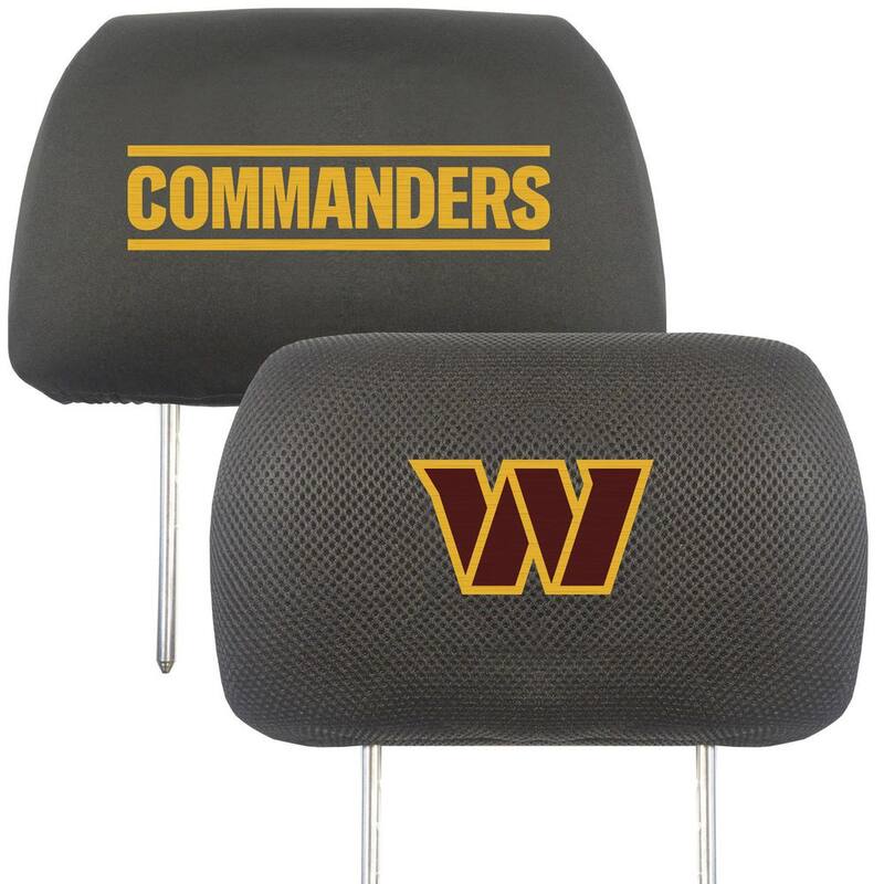 FANMATS NFL Washington Commanders Black Embroidered Head Rest Cover Set (2-Piece) - 12519