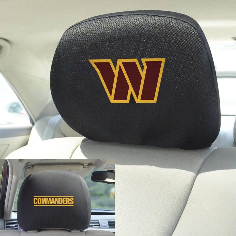 FANMATS NFL Washington Commanders Black Embroidered Head Rest Cover Set (2-Piece) - 12519