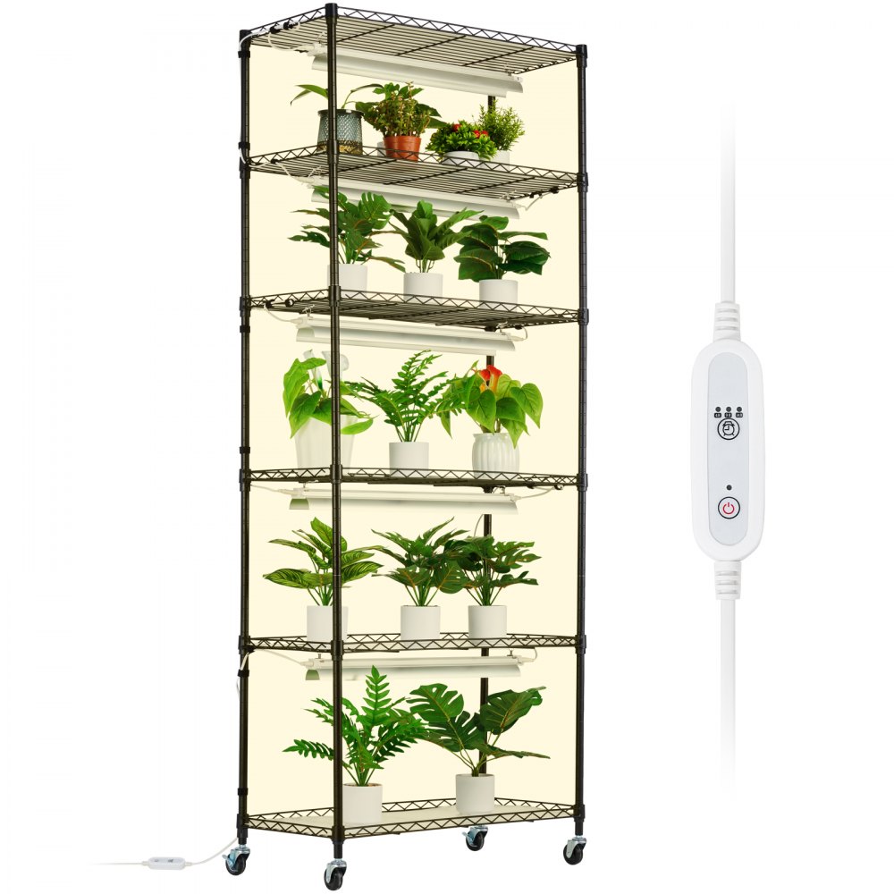 VEVOR Plant Stand with Grow Lights 6 Tiers 120W 70.9" Tall Plant Grow Shelf - GNZWJ180CM75DH4U1V1