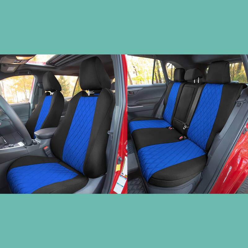 FH Group Neosupreme Custom Fit Seat Covers for 2021-2024 Toyota Rav4 Hybrid to Hybrid Prime - DMCM5012BLUE-FULL