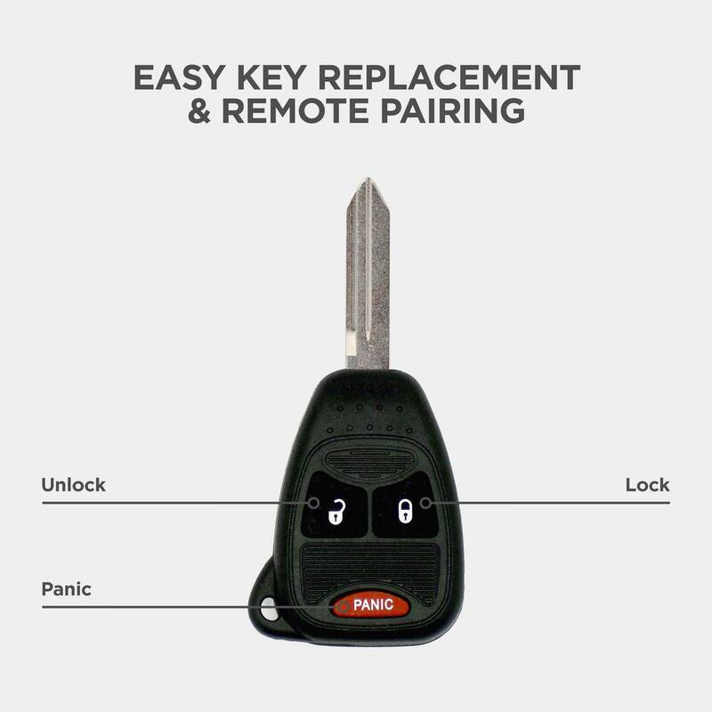 Car Keys Express Chrysler, Dodge, Jeep 3-Button Keyless Entry Remote and Key Combo - Simple Key Replacement Kit w/ EZ Installer Included - CDRH-E3Z0SK