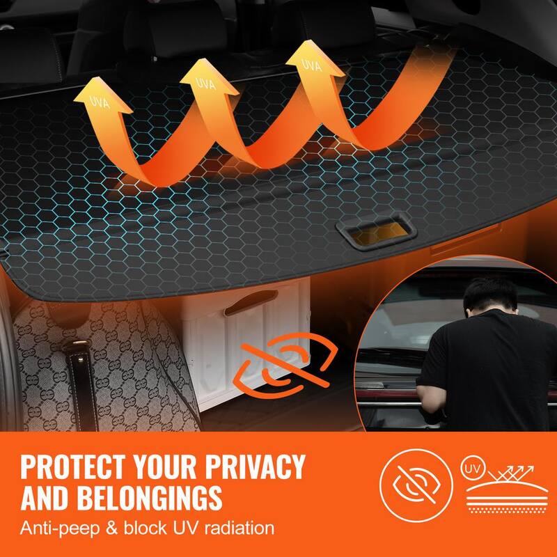 VEVOR Retractable Cargo Cover, Upgraded Waterproof Trunk Cover Security Shield Shade for Jeep Grand Cherokee 2 Row 2022-2024 - YCKSSSHCGYCK7IFY2V0