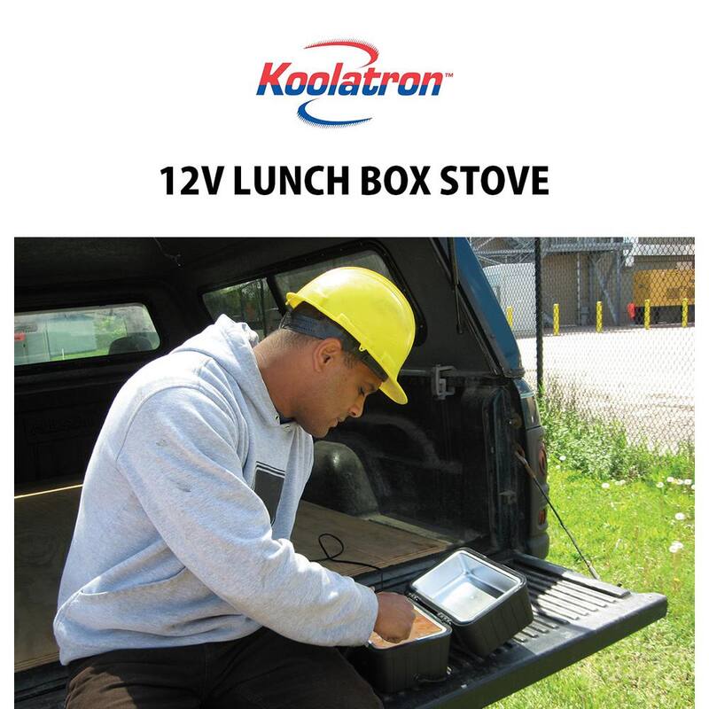 Koolatron 12V Heating Lunch Box Stove, 1.6 qt. (1.5 L), Black, 6 ft. (1.8m) Cord, Heats to 300F (149C) - 400209