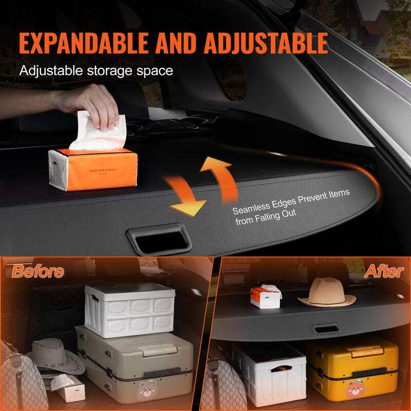 VEVOR Retractable Cargo Cover for Toyota, Upgraded Waterproof Trunk Cover Security Shield Shade for Toyota RAV4 2019-2024 - YCKSSSHCGYCKFMAAUV0