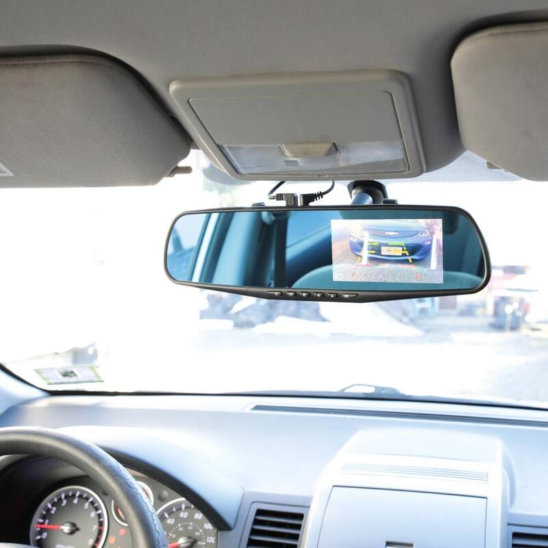 Armor All 720P HD Rearview Mirror Dash and Backup Camera, 16 GB Storage Card Included - ADC2-1011-BLK