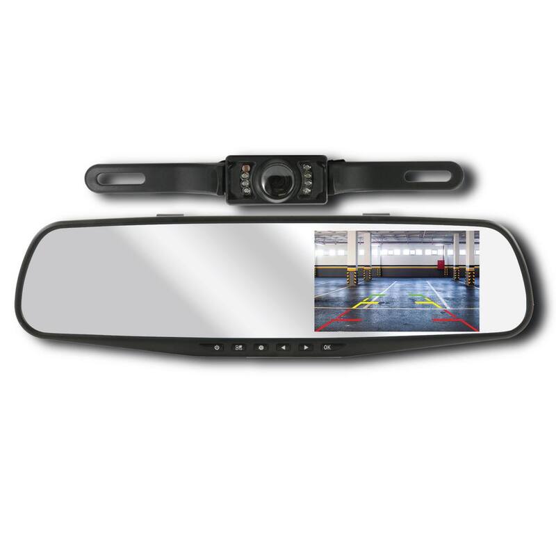 Armor All 720P HD Rearview Mirror Dash and Backup Camera, 16 GB Storage Card Included - ADC2-1011-BLK