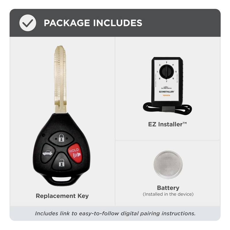 Car Keys Express Simple Key Programming Kit Designed for Toyota Vehicles - Program Car Key and Remote Fob Yourself (No Dealership) - TORH-E4TZ0SK