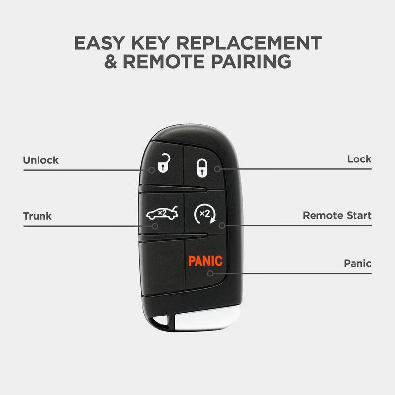 Car Keys Express Chrysler and Dodge Simple Key - 5-Button Smart Key Remote with Remote Start, Lock, Unlock, Trunk, and Panic Functions - CDSK-E5TRZ0SK