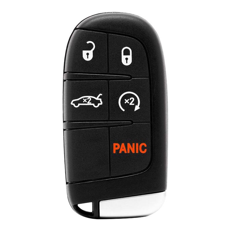 Car Keys Express Chrysler and Dodge Simple Key - 5-Button Smart Key Remote with Remote Start, Lock, Unlock, Trunk, and Panic Functions - CDSK-E5TRZ0SK