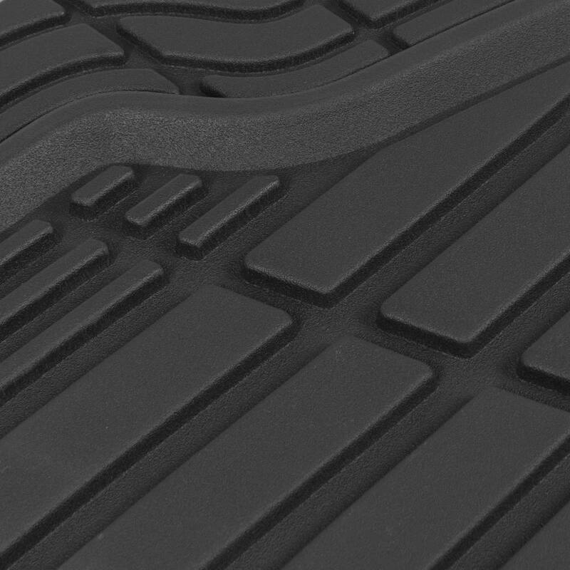 Caterpillar FlexTough 3-Pieces 26 in. x 20 in. Black Deep Dish Trimmable Car Floor Mats - CAMT-1003-BK