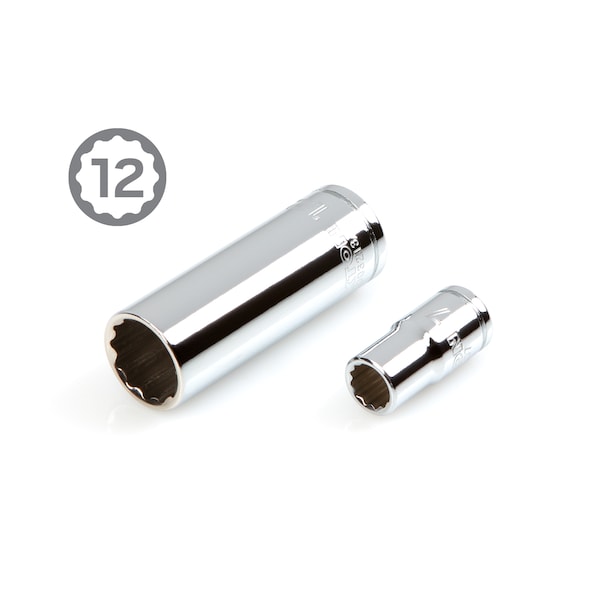 Tekton 1/4 Inch Drive 12-Point Socket and Ratchet Set, 55-Piece (5/32-9/16 in., 4-14 mm) - SKT05302