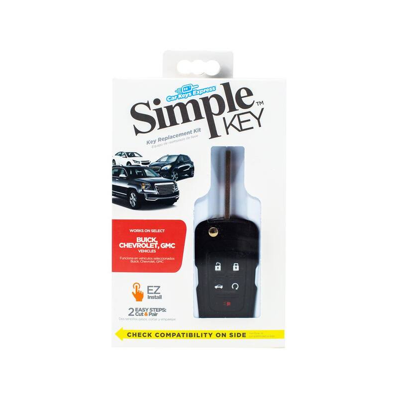 Car Keys Express Simple Key Programmer w/ 5-Button Flip Key for Buick, Chevrolet and GMC - Remote Start, Lock,Unlock,Panic,Trunk Release - GMFK5TRSSK-PK
