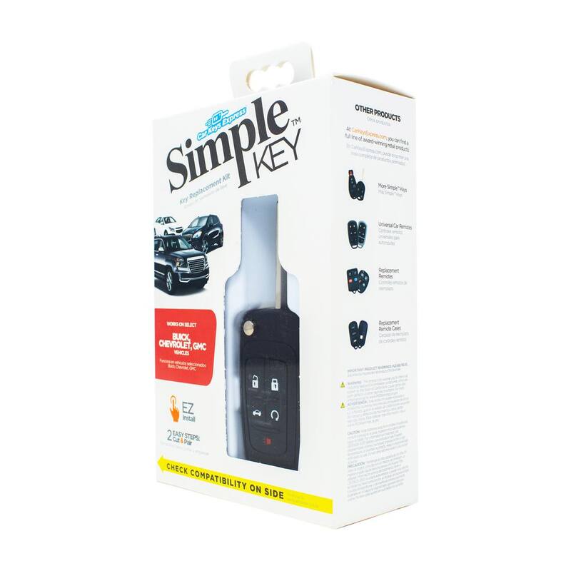 Car Keys Express Simple Key Programmer w/ 5-Button Flip Key for Buick, Chevrolet and GMC - Remote Start, Lock,Unlock,Panic,Trunk Release - GMFK5TRSSK-PK