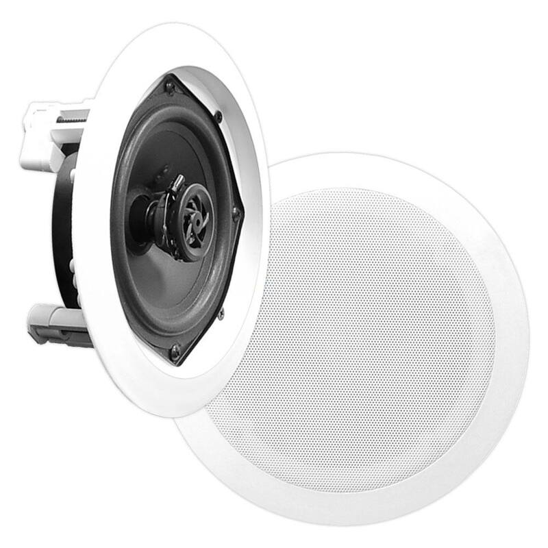 PYLE 5.25 in. 150-Watt Round White In Ceiling Wall Flush Speakers 4 - 2 x PDIC51RD