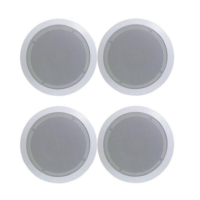 PYLE 5.25 in. 150-Watt Round White In Ceiling Wall Flush Speakers 4 - 2 x PDIC51RD