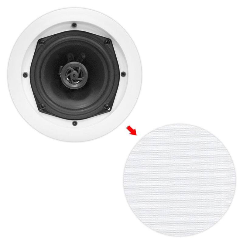 PYLE 5.25 in. 150-Watt Round White In Ceiling Wall Flush Speakers 4 - 2 x PDIC51RD