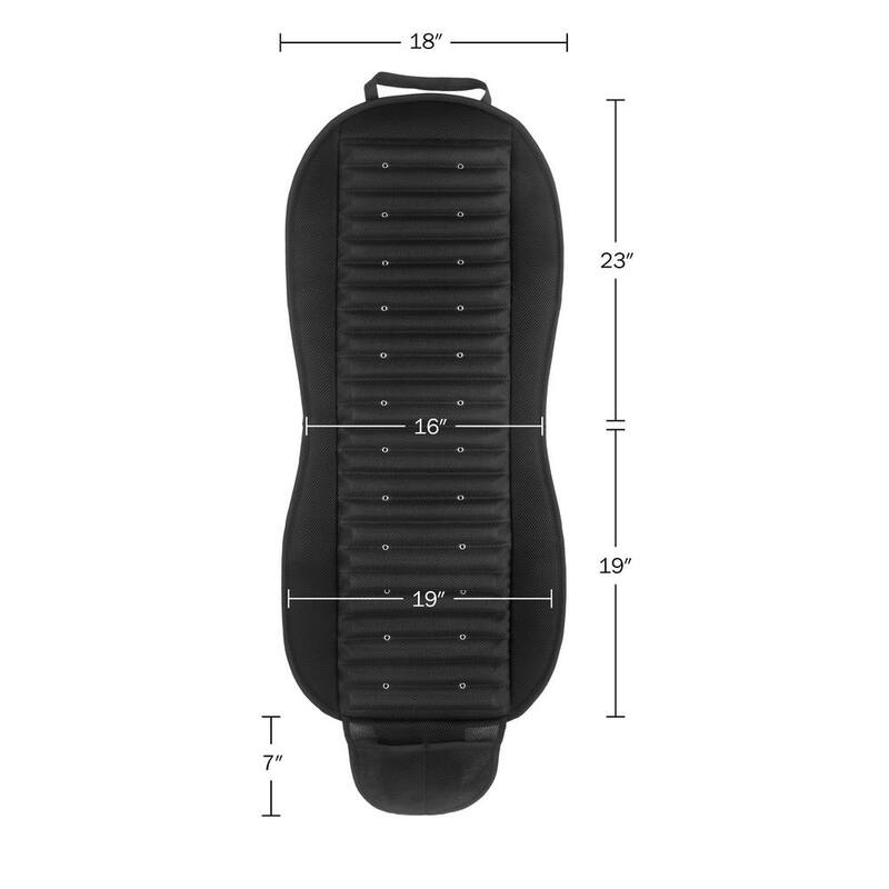 Stalwart Cooling 18.5 in. L x 44.5 in. W 12-Volt Universal Electric Mesh Seat Cushion with 6 Adjustable-Speed Fans Black - 75-CAR2008