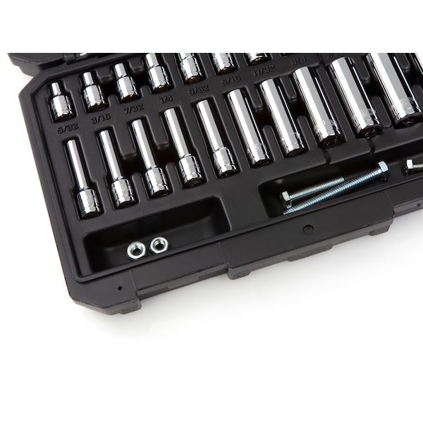 Tekton 1/4 Inch Drive 6-Point Socket and Ratchet Set, 29-Piece (5/32-9/16 inch) - SKT05101