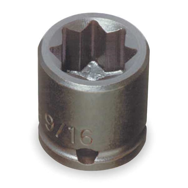Proto 3/8 in Drive Impact Socket 7/16 in Size 8 pt Standard Depth, Black Oxide - J7214S